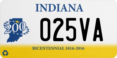 IN license plate 025VA