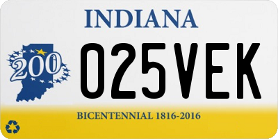 IN license plate 025VEK
