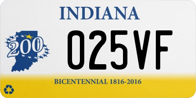 IN license plate 025VF