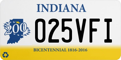 IN license plate 025VFI