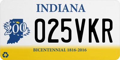 IN license plate 025VKR
