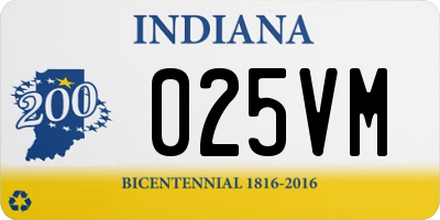 IN license plate 025VM