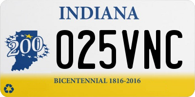 IN license plate 025VNC