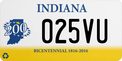 IN license plate 025VU