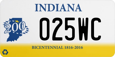 IN license plate 025WC