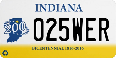 IN license plate 025WER