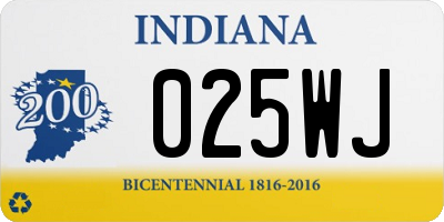 IN license plate 025WJ