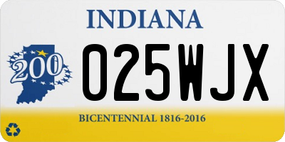IN license plate 025WJX