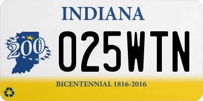 IN license plate 025WTN