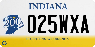 IN license plate 025WXA