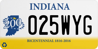 IN license plate 025WYG