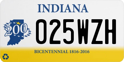 IN license plate 025WZH