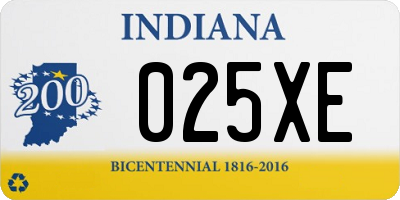 IN license plate 025XE