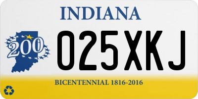 IN license plate 025XKJ