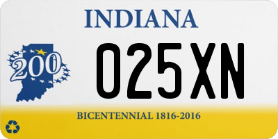 IN license plate 025XN