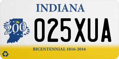 IN license plate 025XUA