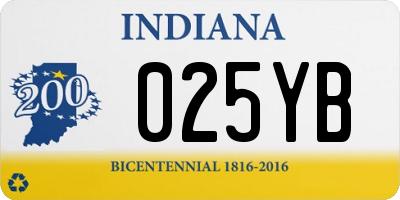 IN license plate 025YB