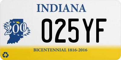 IN license plate 025YF