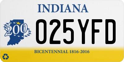 IN license plate 025YFD