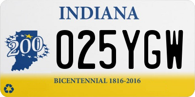 IN license plate 025YGW