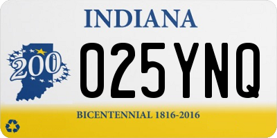IN license plate 025YNQ