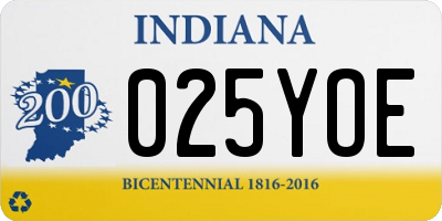 IN license plate 025YOE
