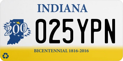 IN license plate 025YPN