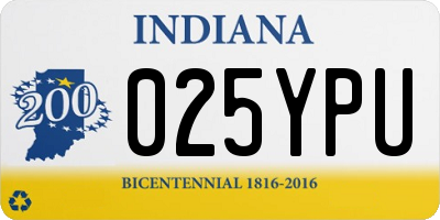 IN license plate 025YPU