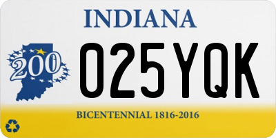 IN license plate 025YQK