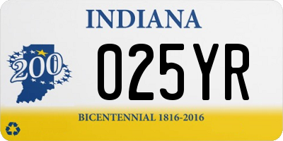 IN license plate 025YR
