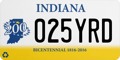 IN license plate 025YRD