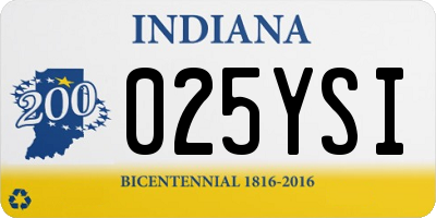 IN license plate 025YSI