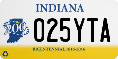 IN license plate 025YTA