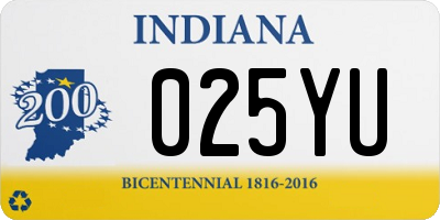 IN license plate 025YU