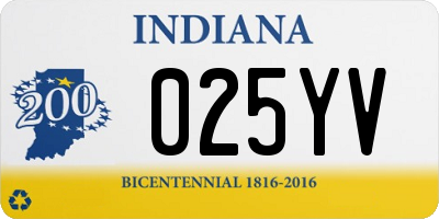 IN license plate 025YV