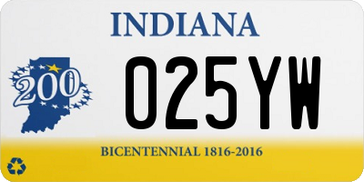 IN license plate 025YW