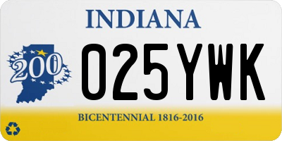 IN license plate 025YWK