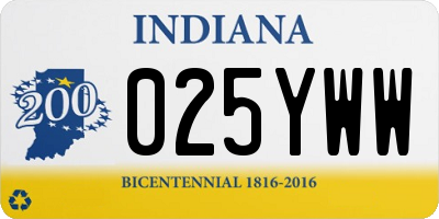 IN license plate 025YWW