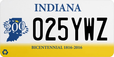 IN license plate 025YWZ