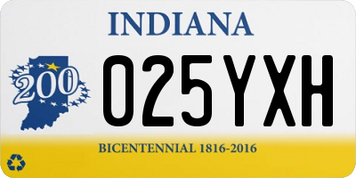 IN license plate 025YXH