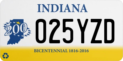 IN license plate 025YZD