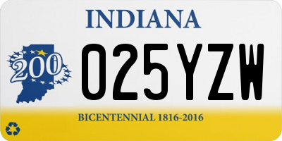 IN license plate 025YZW