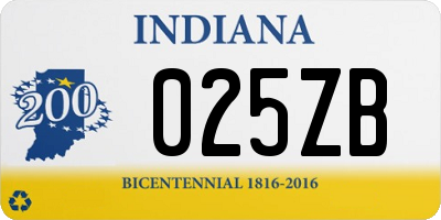 IN license plate 025ZB