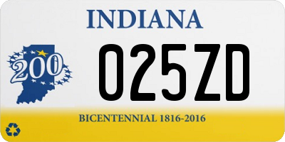 IN license plate 025ZD