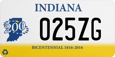 IN license plate 025ZG