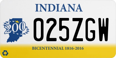 IN license plate 025ZGW
