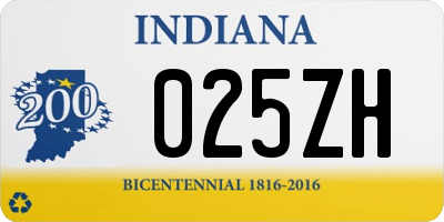 IN license plate 025ZH