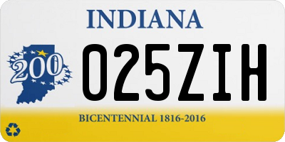 IN license plate 025ZIH