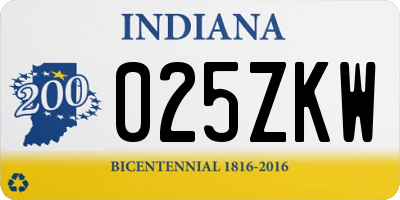 IN license plate 025ZKW