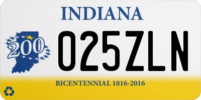 IN license plate 025ZLN